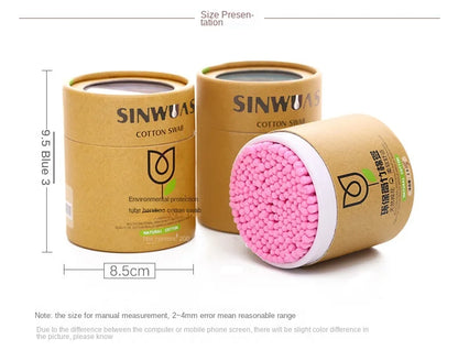 200pcs double layer disposable cotton swabs cosmetic cotton nose plugs ear plugs cleaning cotton swabs cotton spirals