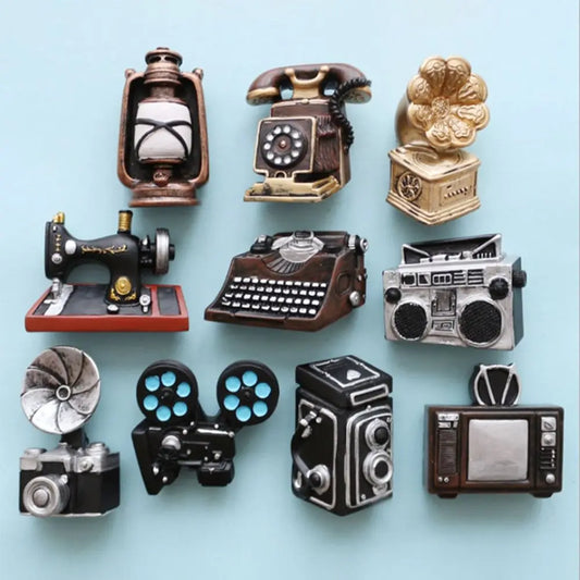 Household Retro Fridge Magnets Mini Personality Creative Refrigerator Magnetic Stickers Creative Home Decoration Accessories