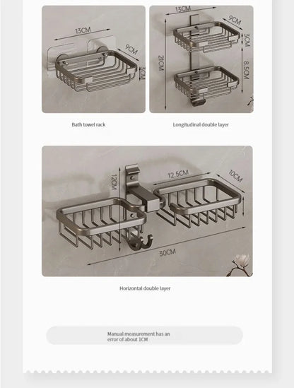 Aluminum Bathroom Drain Soap Storage Holder Soap Dish Storage Rack Bathroom Accessories