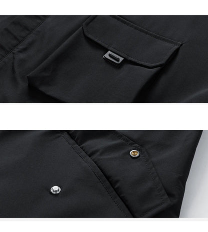 Large Size Jacket Men's Spring Autumn Multi-pocket Loose Workwear Jacket Hooded Youth Trendy Tops Mens Clothes 8XL 9XL