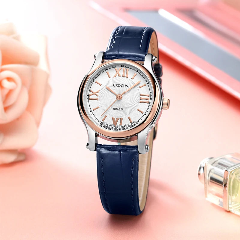 Crocus by Gk-Beck Original New Fashion Women's Watch Leather Strap Trendyy Quartz Watch Women's Watch