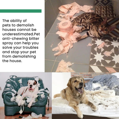 No Chew Spray Alcohol Free Dog Anti Chew Spray Non-Toxic Cats Dogs Anti-Chew Bitter Spray No Smell for Prevent Dogs Pets Chewing