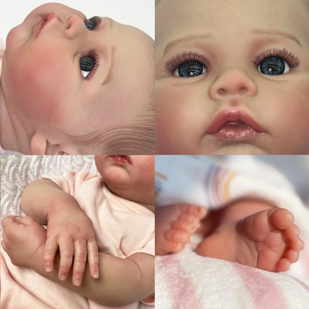 Baby Dolls Like Real Bebe Reborn Silicone Full Body 48cm Realistic Newborn Girl Painted Babies Lifelike Toddler Doll Toy Gifts