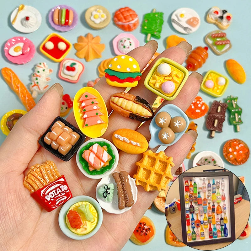 50pcs Miniature Food Toy Cute Dollhouse DIY Handmade Decorations Miniature Food Kitchen Accessori Simulation Food