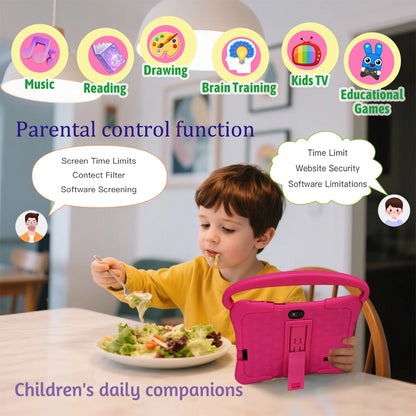 7-inch children's learning tablet parental control WIFI  dual cameras  high-definition screen anti drop  no Adapter