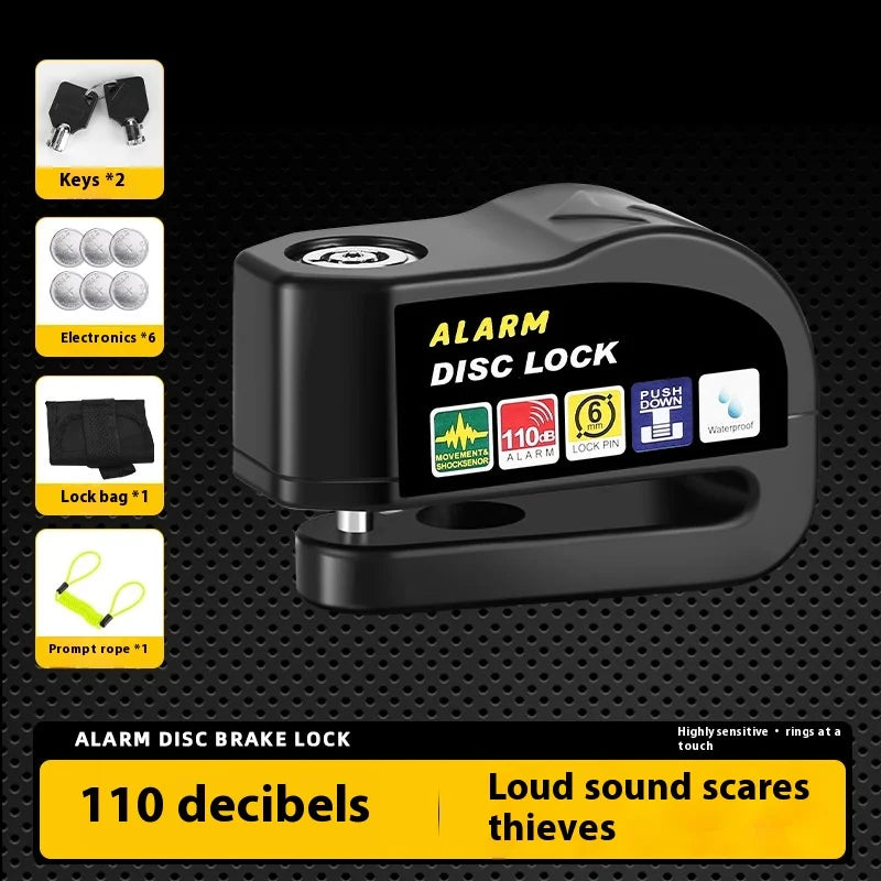 Bike Lock Bicycle Disc Brake Lock Alarm Protection Electric Bikes Locks Motorcycle Brake Disc Anti-theft Locks Cycling Equipment