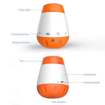 Smart Baby Sleep Soother White Noise Sound Machine for Infants Toddlers with 6 Soothing Sounds Intelligent Voice Activated