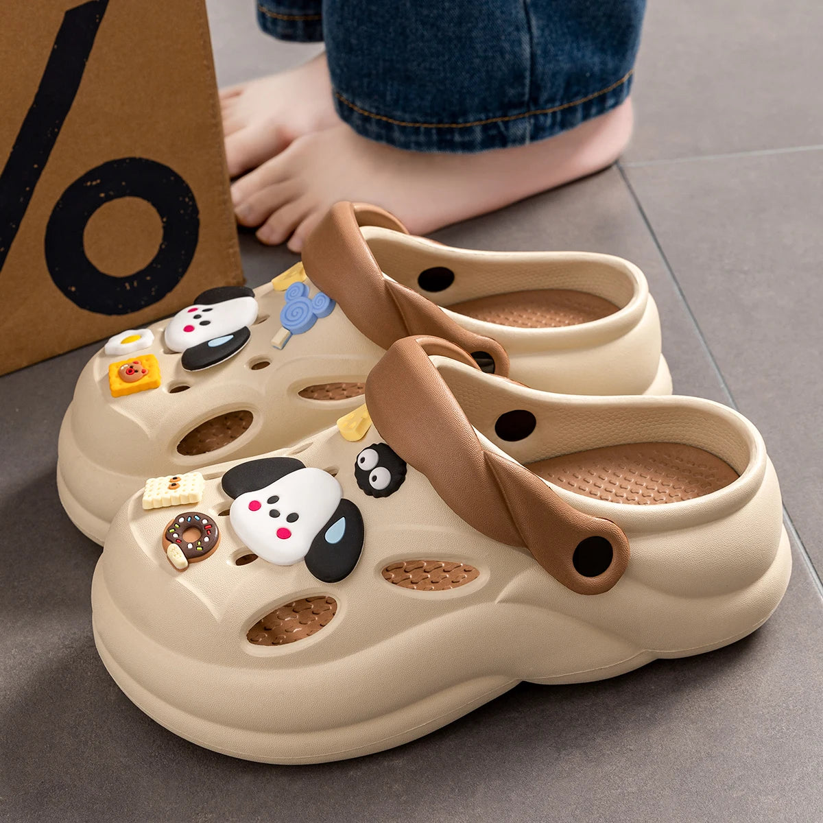 Women Thick Bottom Hole Shoes Summer Beach Platform Sandals Fashion Comfortable Indoor Outdoor Slippers