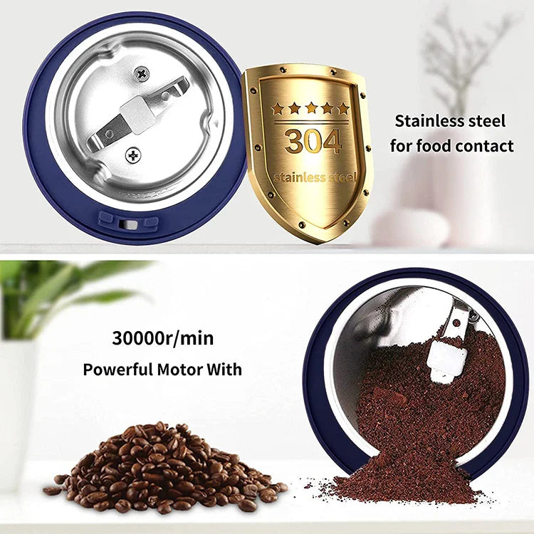 Coffee Bean Grinder Baby Food Maker Electric Kitchen Cereal Chopper New Gift 8 Blade Coffee Grinder Portable Washable Blender