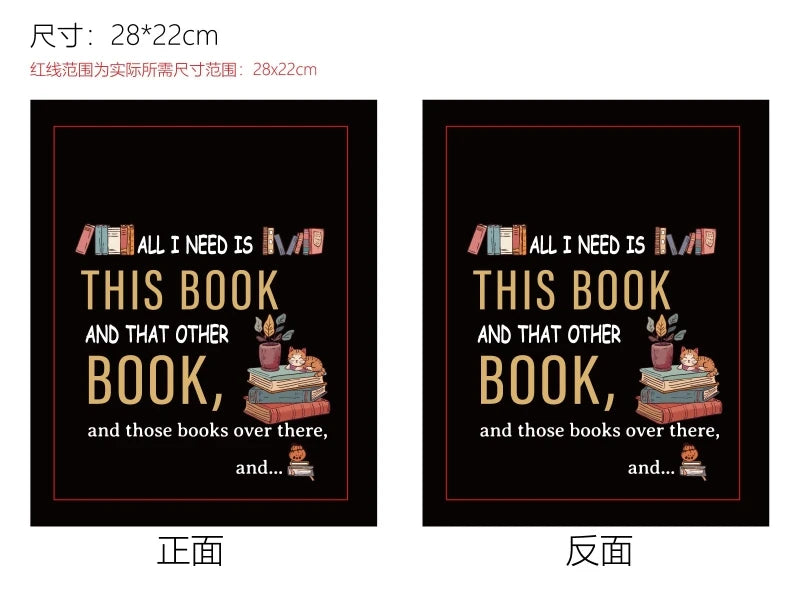 1 pc Book Sleeve Coffee Book Covers Book Pattern Black Book Protector for Paperbacks Washable Fabric Cloth Book Cover