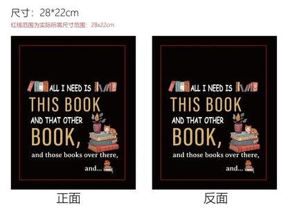 1 pc Book Sleeve Coffee Book Covers Book Pattern Black Book Protector for Paperbacks Washable Fabric Cloth Book Cover