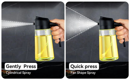 1-2PCS 2in1 Olive Oil Dispenser Bottle 500ml Plastic Oil Sprayer Cooking Oil Spray Tank BBQ Baking Picnic Kitchen Tools for Home