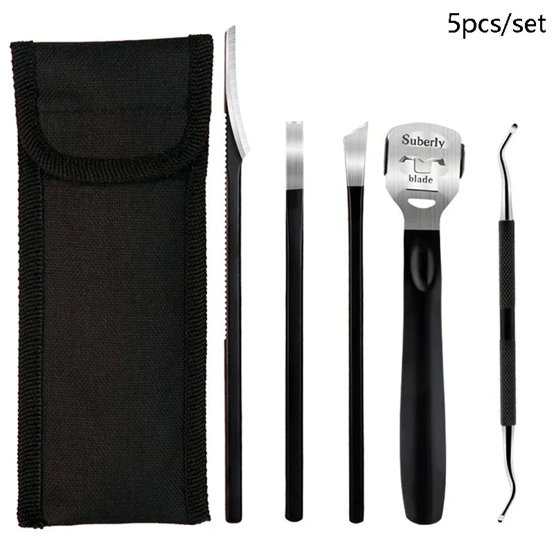 Pedicure Knife Tools for Feet Stainless Steel Foot Scrubber Dead Skin Remover 3/4/5Pcs Foot Scraper Knife Scraping Manicure Tool