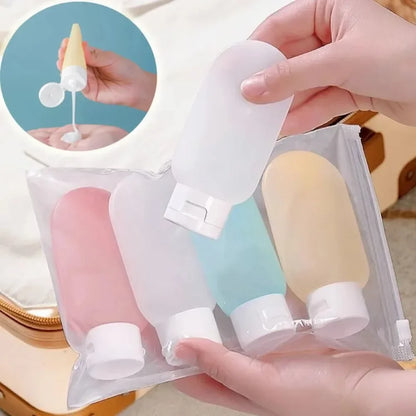 17pcs/4pcs Travel Bottle Set Leak-Proof Container Portable Refillable Toiletries Shampoo Conditioner Lotion Liquid Empty Bottles