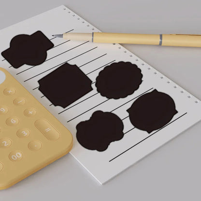 500PCS Creative Black Label Stickers Waterproof Irregular Phone Cases Book Storage Name Stickers