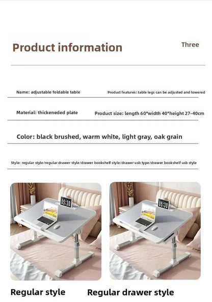 Bed Dormitory Student Writing Bed Desk Laptop Office Small Table Board Foldable Lift
