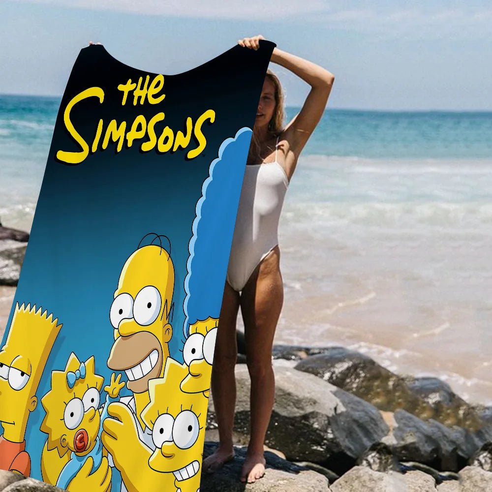 THE S-SIMPSONS Anime Cartoon Beach Towel Cute Kawaii Room Decor Bath Girls Children Hand Towels For Bathroom Shower