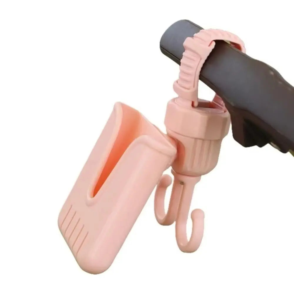 2 in 1 Baby Stroller Hooks Rotatable Creative Stroller Phone Holder Stable Detachable Bicycle Hanging Double Hook Universal