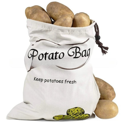 Reusable Canvas Vegetable Storage Bag Durable Square Fresh-keeping Bag Suitable for Potatoes Onions Tomatoes Fruits Etc