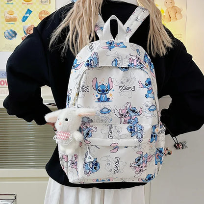 New Student Backpacks Stitch Printed Schoolbags Trendy Backpacks Large-capacity Lightweight Student Casual Bags Anime Schoolbags