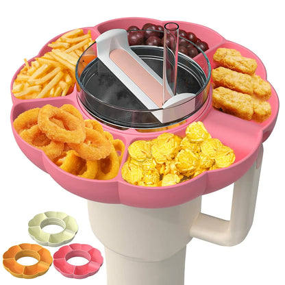 Reusable Silicone Snack Platters for Snack for Stanley Cup 40 Oz Tray Snack Divider Divided Container Food Tray Holder Outdoor