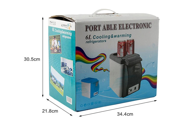 Portable 6L Car Refrigerator Mini Fridge Cold And Warm Box Mini Fresh-Keeping Incubator 12V High-Capacity Low Energy Consumption