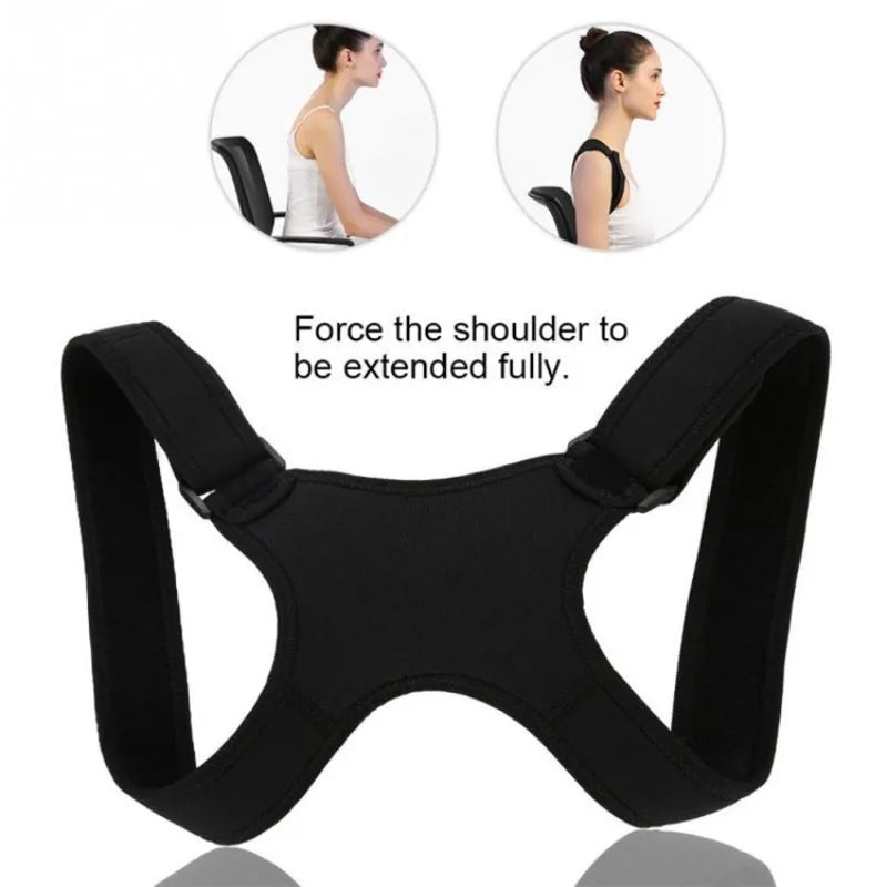 Black Adjustable Back Posture Corrector Fixed Strap Hunchback Correction Strap Male and Female Back Posture Correction Strap