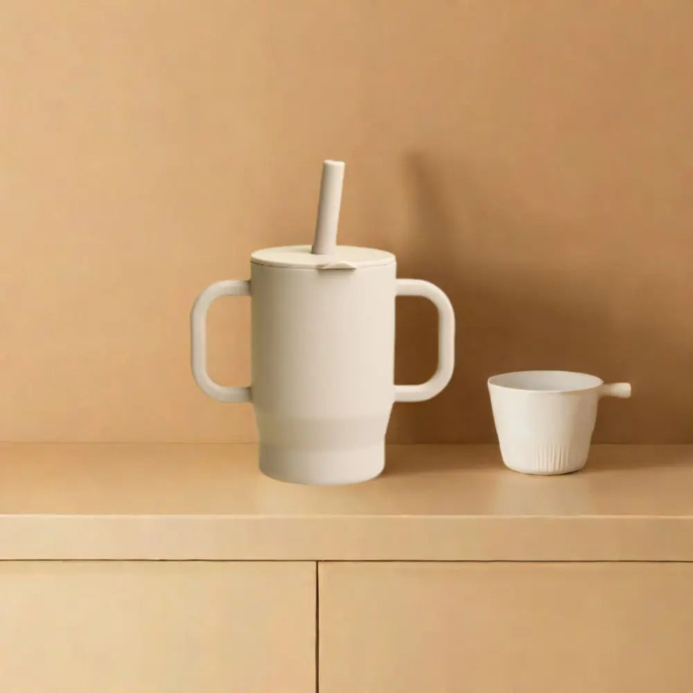 Portable Food Grade Silicone Baby Sippy Cups 180ml Heat-resistant Feeding Cup BPA Free Drop-proof Baby Straw Cup Snack