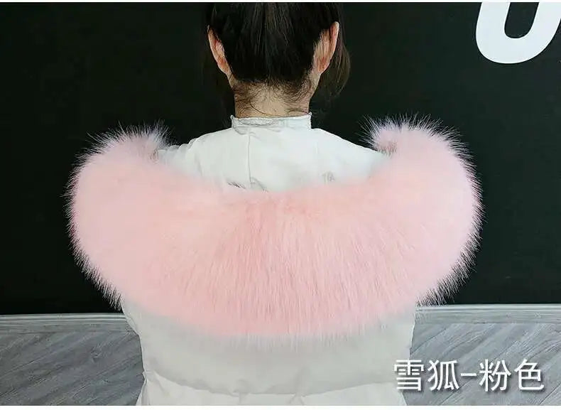 Detachable Faux Fur Collar Extra Large Warm Fake Fur Scarf Wrap Evening Cape For Winter Womens Coat Faux Fur Hood Ttrim Collar