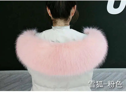 Detachable Faux Fur Collar Extra Large Warm Fake Fur Scarf Wrap Evening Cape For Winter Womens Coat Faux Fur Hood Ttrim Collar