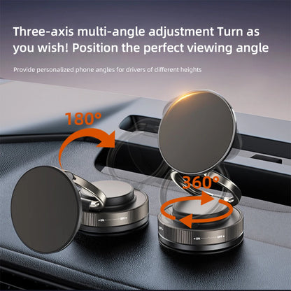 Foldable Car Phone Mount Dashboard Phone Bracket Ultra Magnetic Phone Holder 360 Degree Rotation Vacuum Suction Cup GPS Stand