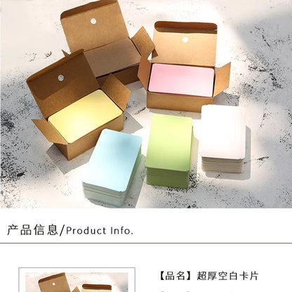 100pcs/box Kraft paper card color blank business card message thank you card writing card label bookmark learning card