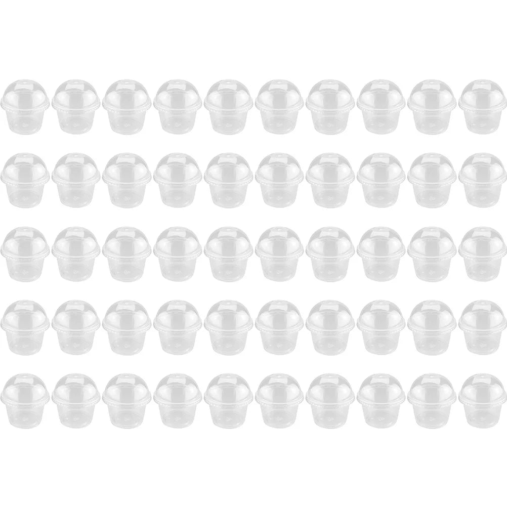 50Pcs Disposable Pudding Cups Plastic Dessert Cups Ice Cream Bowls Cake Containers Yogurt Jars Takeout Boxes Snack Cups Treat