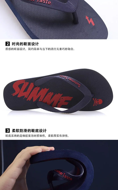 Flip-flops Men's Summer New Soft Sole Non-slip Flip-flops Youth Leisure Beach Sandals Sandalias De Fiesta Elegantes