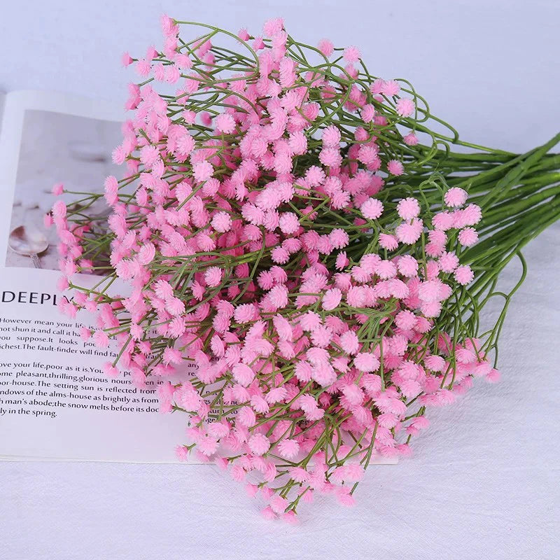 61cm Artificial Flowers Babys Breath Bouquet Plastic Gypsophila Fake Flowers for Home Decor Party Wedding Decorations Table Vase