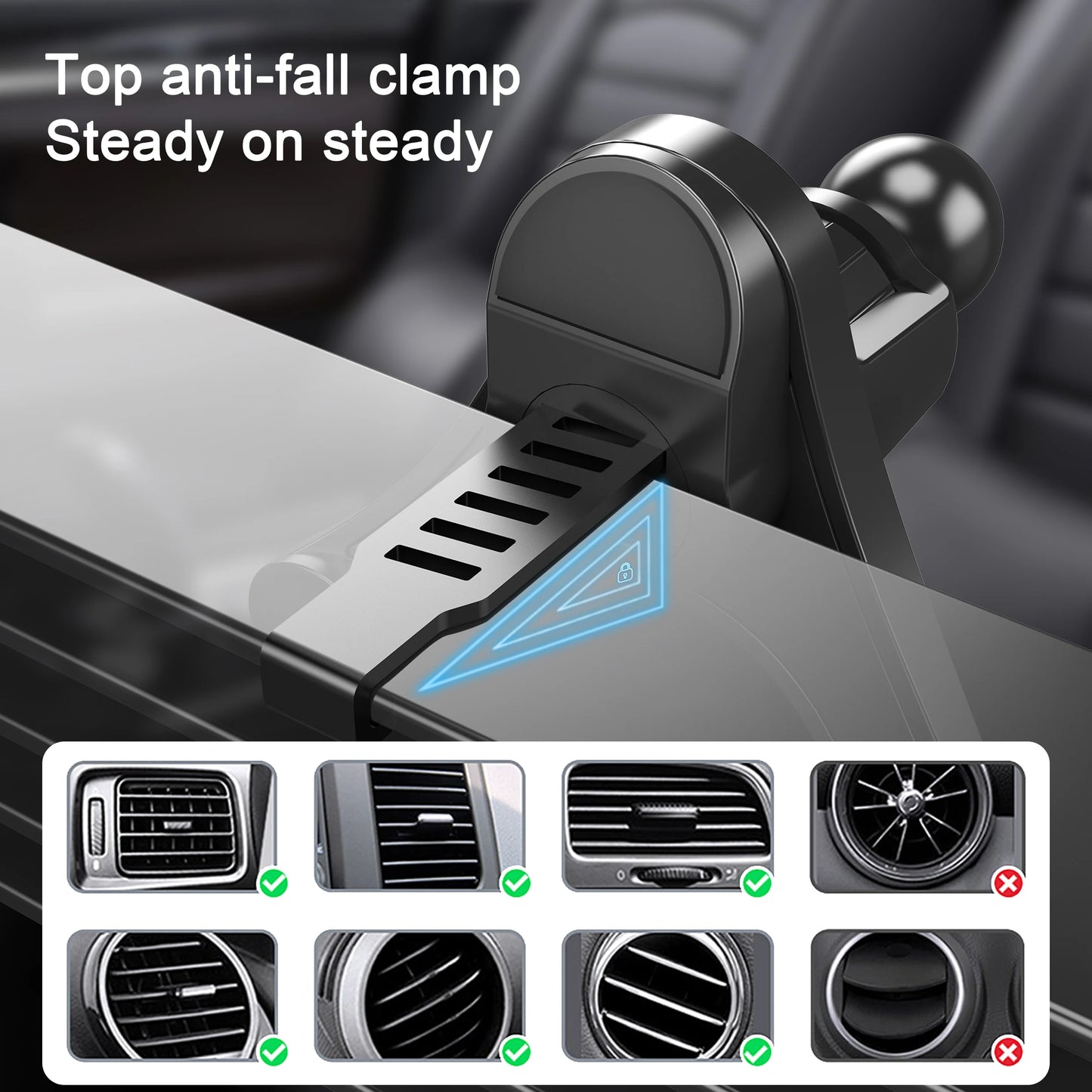 Fits for MagSafe Car Mount, [20 Strong Magnets] Magnetic Car Phone Holder Mount, [Easily Install&Never Blocking Vent] Magnetic