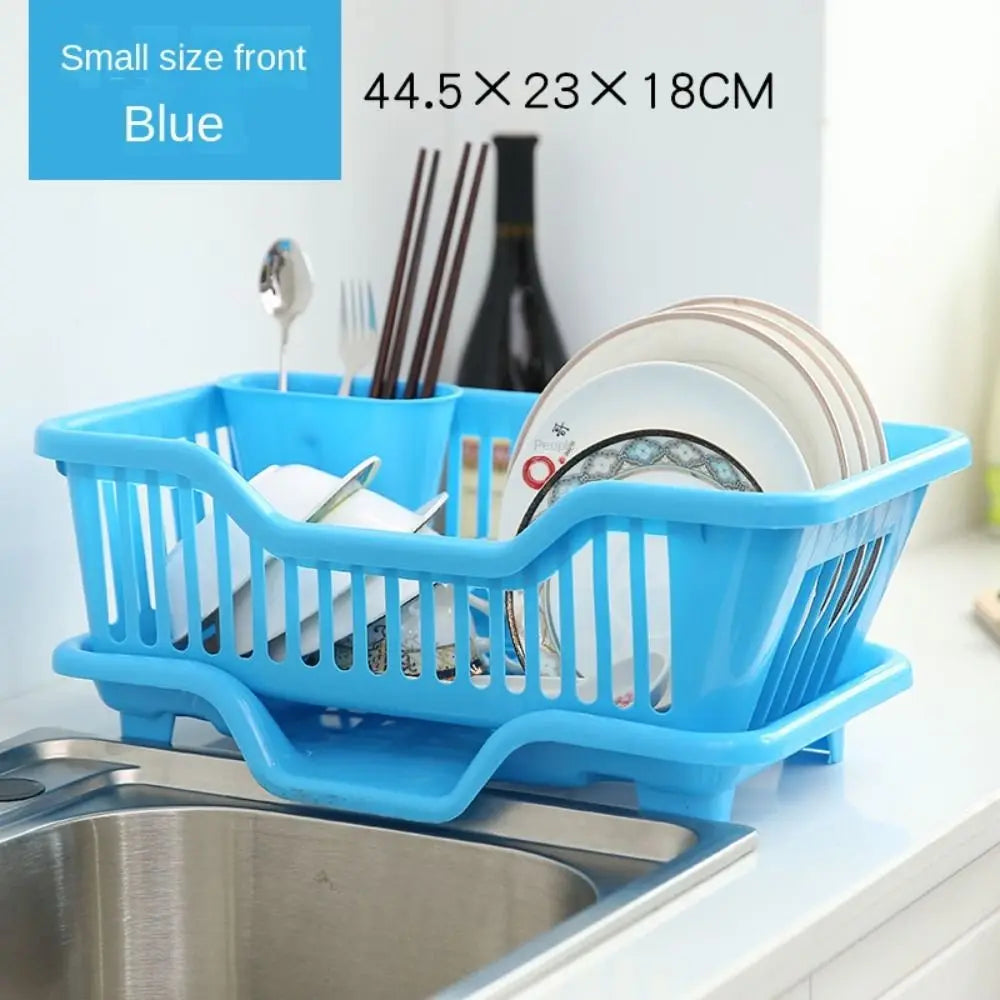 Kitchen Utensils Dish Drying Rack Drainer Rack with Drain Board Countertop Dinnerware Plates Bowls Chopsticks Spoons Organizer