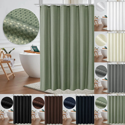 Plain Waffle Waterproof and Mildew-proof Polyester Shower Curtain, Bathroom Curtain, Bathroom Partition Curtain, Shower Curtain