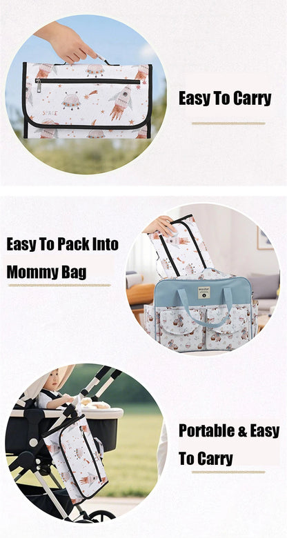 Waterproof Baby Changing Pad For Baby Girls Folding Portable Newborn Travel Diaper Mat With Wipes Pocket Baby Showers Gift