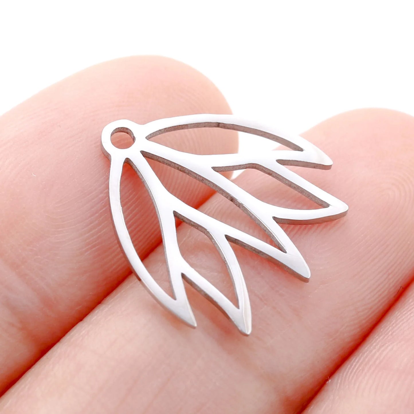 3PCs Stainless Steel Mini Flower Charms Tree Leaf Bird Pendant Necklace Diy Earring For Jewelry Making Findings Wholesale