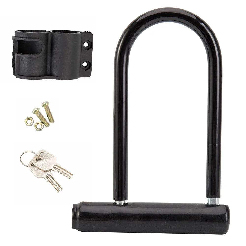 1/2 Set Bicycle U Lock Portables Mini Bike Wheel Lock With Key Anti-theft Safety Motorcycle Scooter Cycling Bicycle Accessories