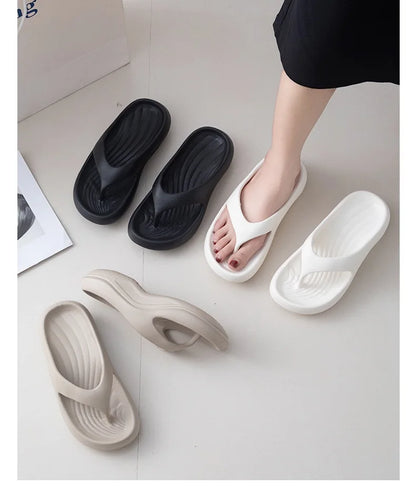 High-end And Touching Flip-flops For Summer Wear, Anti-slip, Anti-odor, And Comfortable Home Slippers That Pinch The Feet