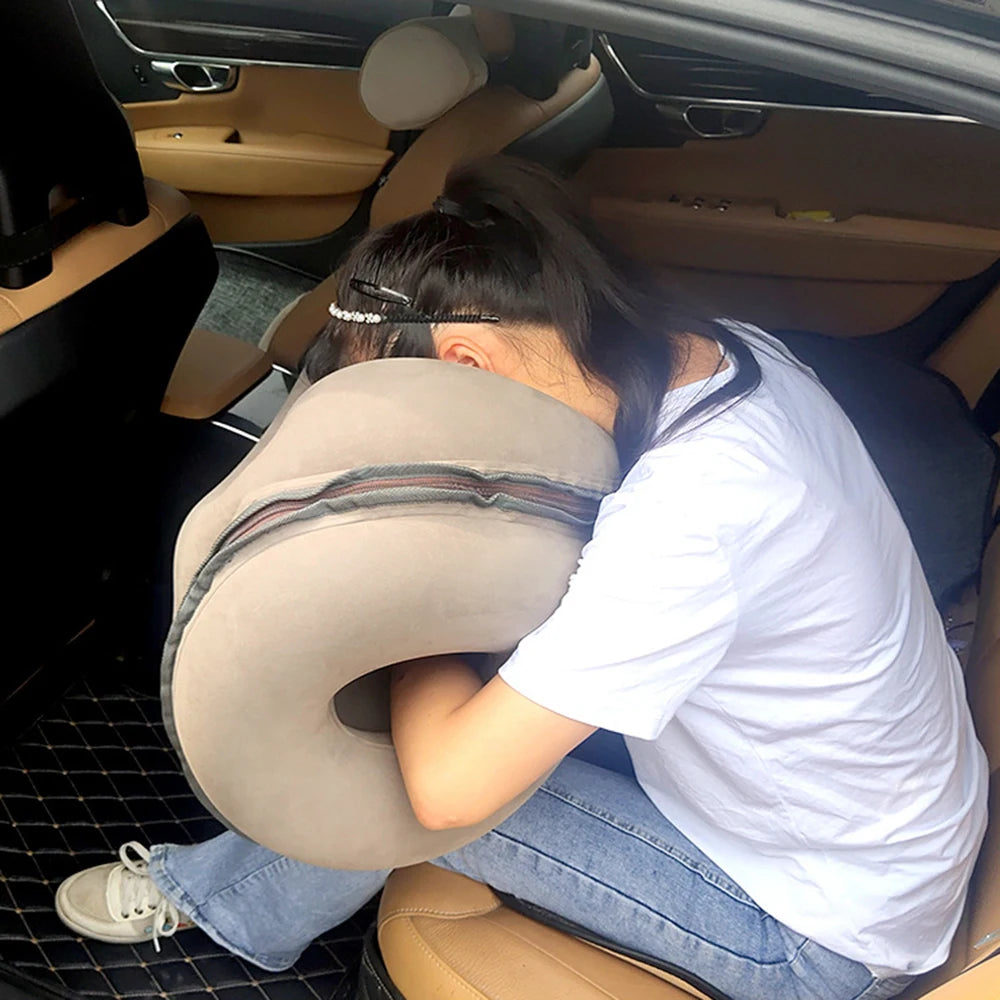 Inflatable Travel Neck Air Pillow Headrest Support Cushion Soft Sleep Pillows for Airplane Sleeping Car Train Office Home 바디필로우