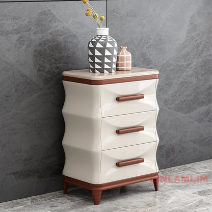 Linlamlim Modern Luxury Living Room Furniture - Coffee Table, TV Stand, and Side Cabinets with Marble Finish and Wooden Accents