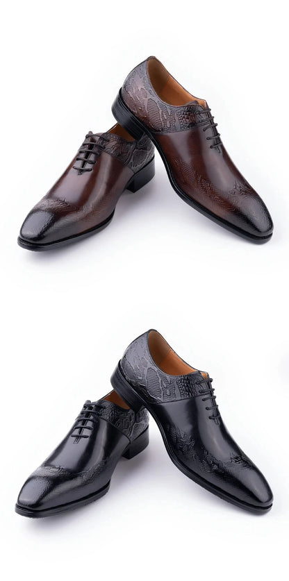 YAOLIDA Business Oxfords Shoes For Men Luxury Handmade Dress Wedding Office Side pretty Printing Preminum Formal Leather Shoe CN