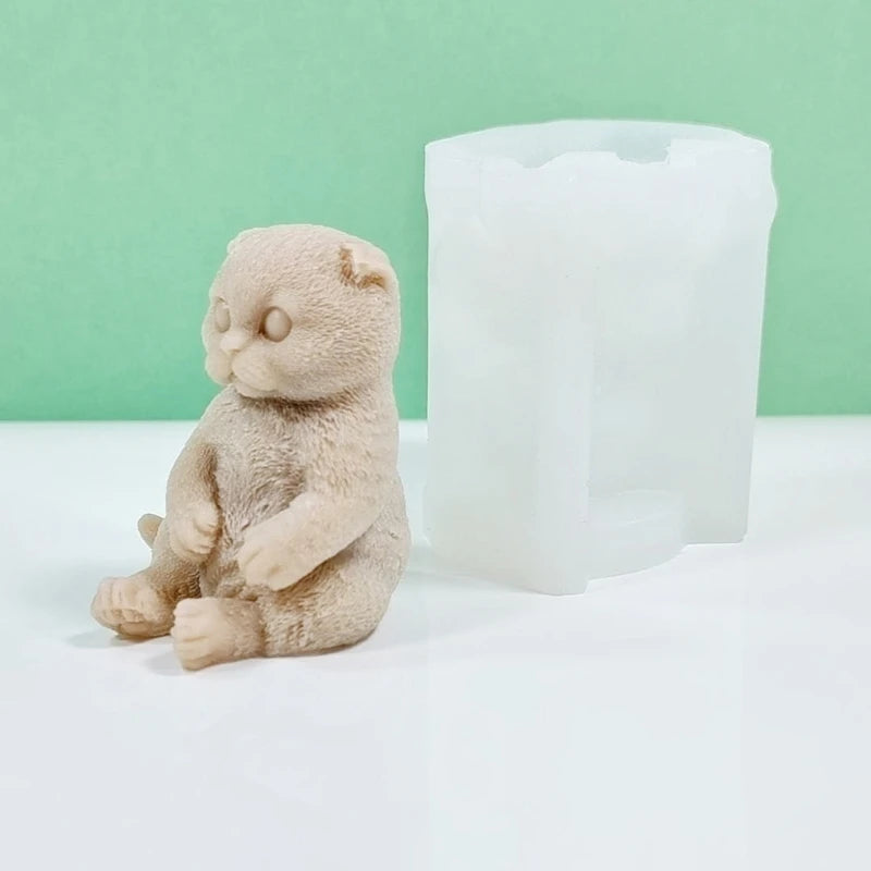 3D Dog Mold Beautiful Scented Candles Silicone Mold Craft