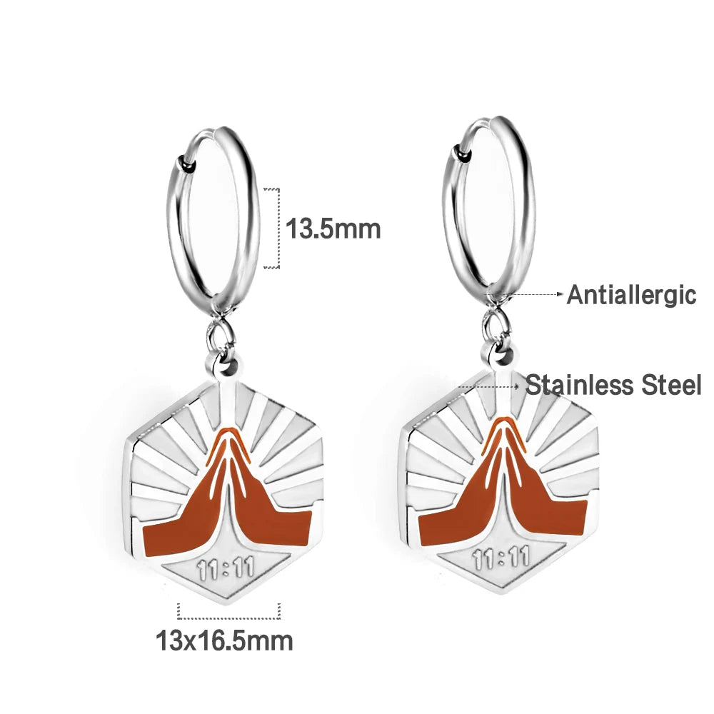 LUXUSTEEL Golden Heart style Women's Hoop Earrings Stainless Steel Female Earring Flower Star Drop Ear ring Jewelry Gifts