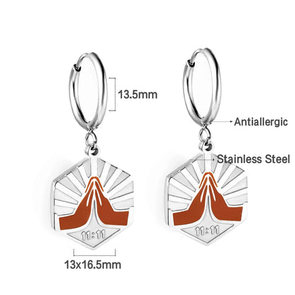 LUXUSTEEL Golden Heart style Women's Hoop Earrings Stainless Steel Female Earring Flower Star Drop Ear ring Jewelry Gifts