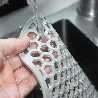 Silicone Sink Mat Sink Protectors for Kitchen Sink, Sink Mat Grid Non-Slip Folding Sink for Bottom of Farmhouse Porcelain Sink
