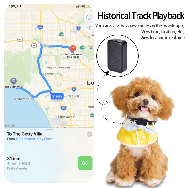 Pet Bluetooth GPS Tracker Dog Mini Tracking Movement Alert Collars Anti Lost Tracker for Cats and Puppies Remote Global Locator